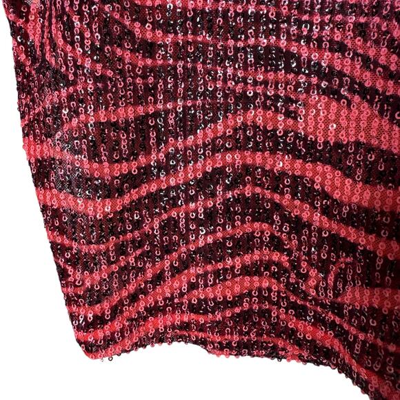 In The Mood For Love Biarritz Sequin Zebra Top Neon Pink ITMFL NEW size XL - Picture 4 of 6
